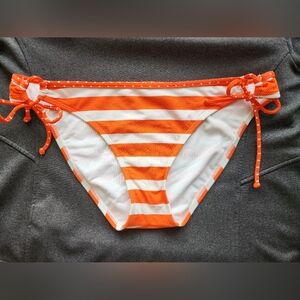 Mossimo Orange And White Stripe Bikini Bottom